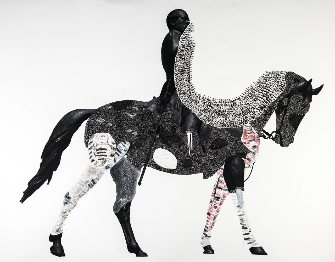 Nate Lewis Probing the Land V (2020) 44 x 60 in. Hand-sculpted inkjet print, ink, graphite, frottage Image courtesy of the artist and Fridman Gallery