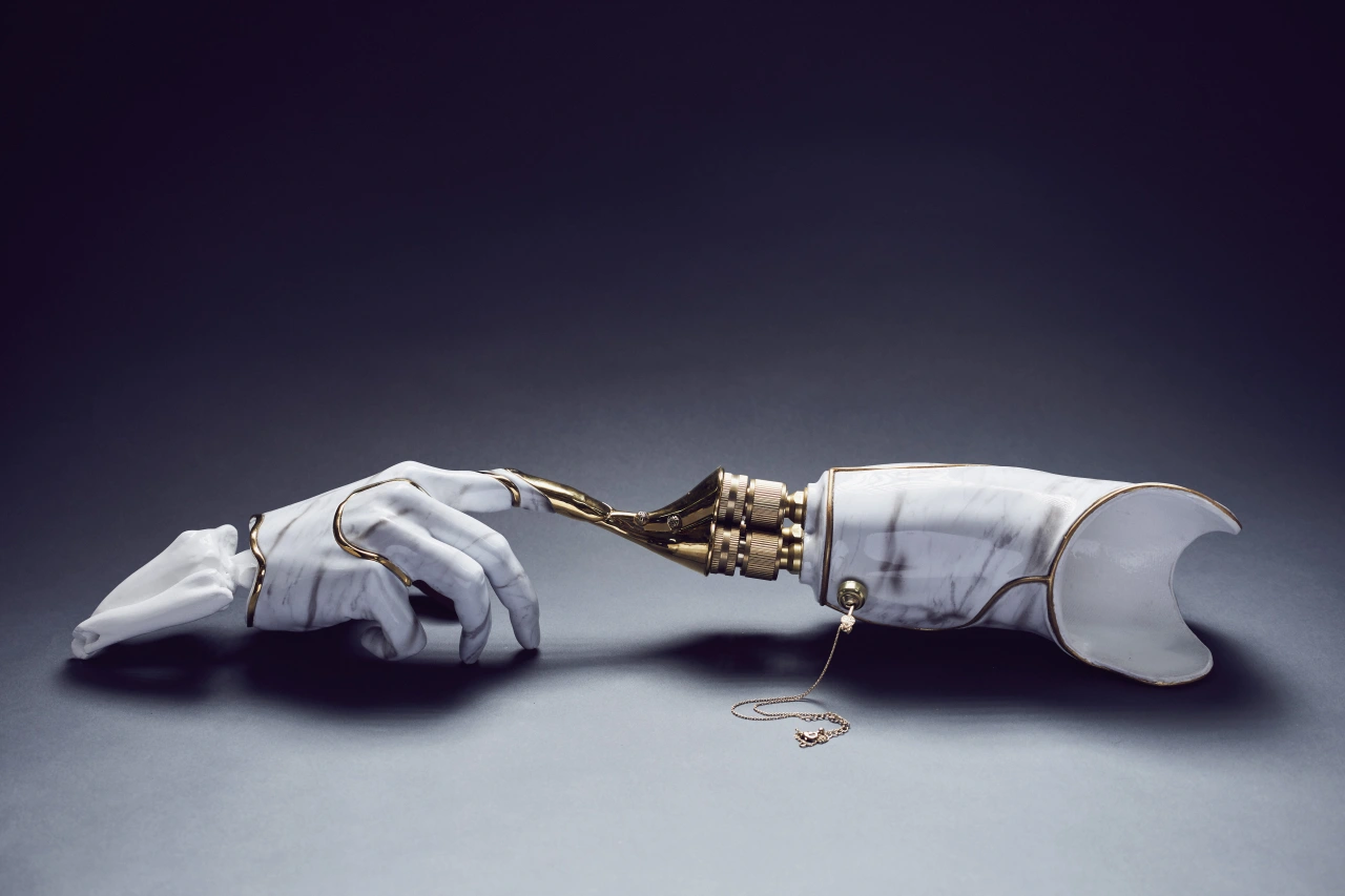 The marble arm was made for Luc Bruyere, with prosthetist Chris Parsons, Rudi Kolenc, Tyler and Ryan.