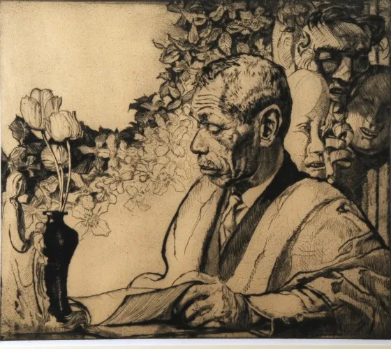 Frank Brangwyn RA (1867 – 1956) Portrait of Yamanaka c. 1931