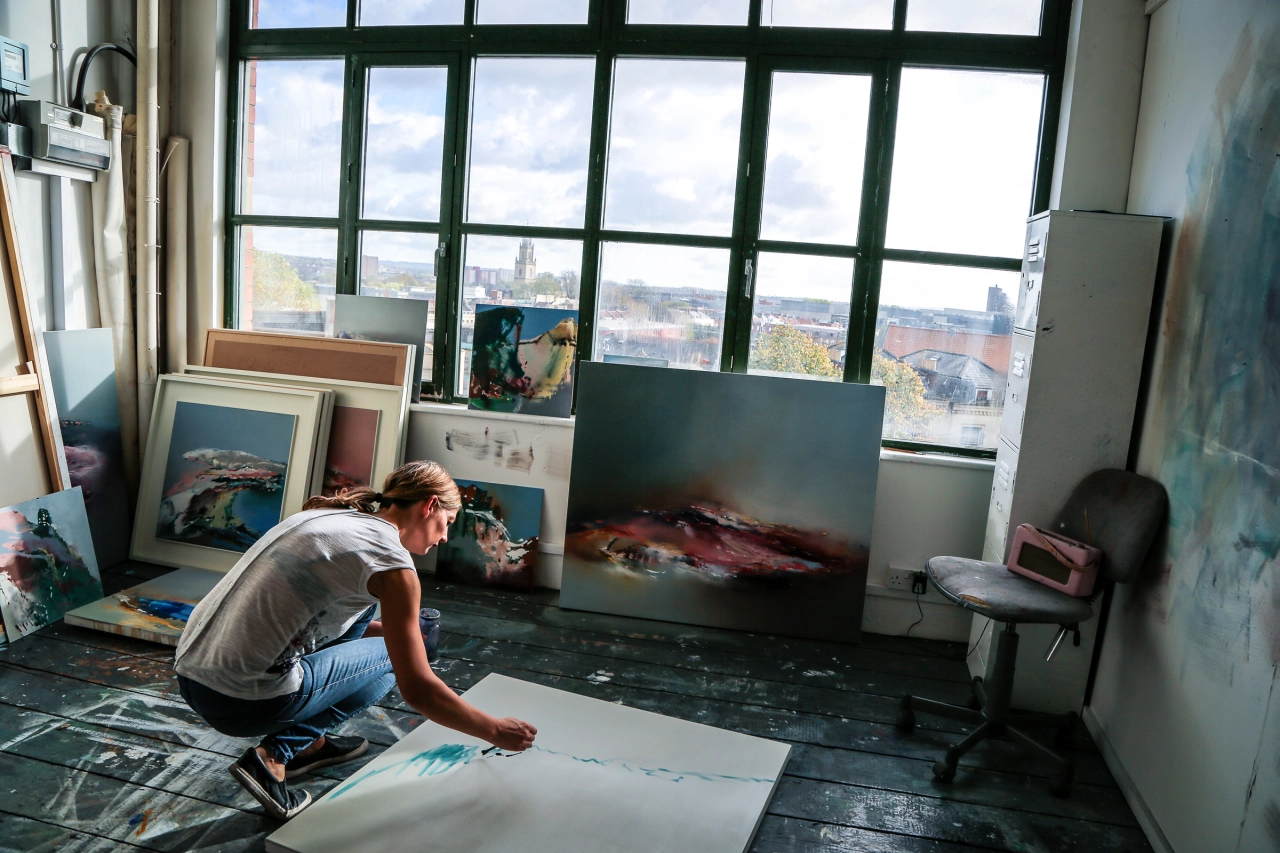 Elaine Jones in her studio