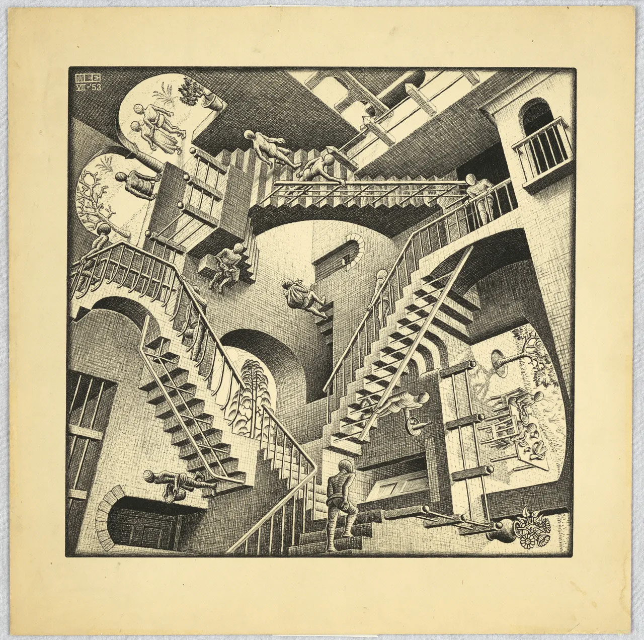 [M.C. Escher](https://www.mcescher.com) Relativity, 1953. M.C. Escher Heritage Collection, The Netherlands All M.C. Escher works © 2026 The M.C. Escher Heritage, Baarn, The Netherlands. All rights reserved