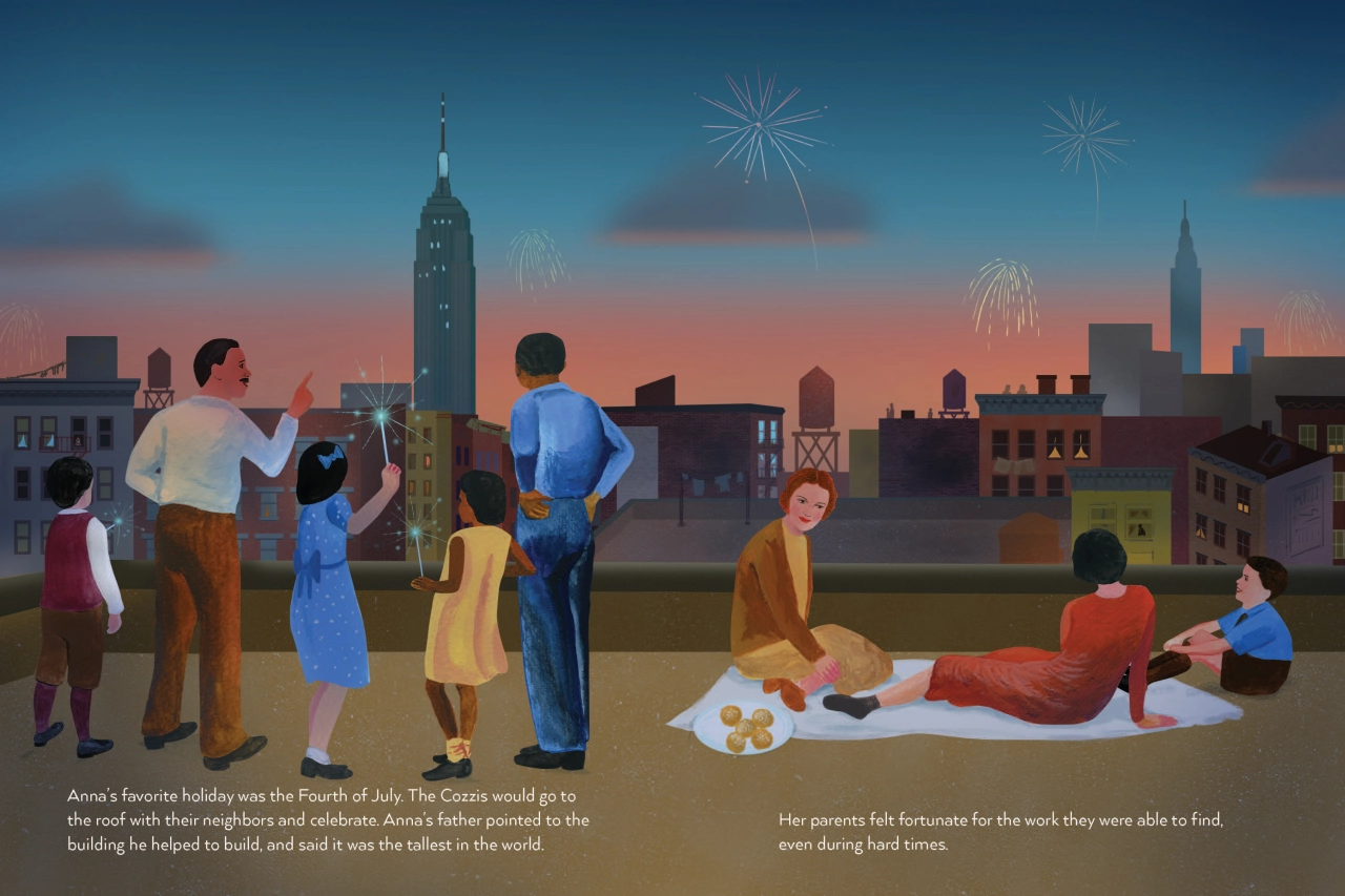 Interior from Five Stories. Text © 2024 by Ellen Weinstein illustrations © 2024 by Ellen Weinstein. Used with permission from Holiday House Publishing, Inc.