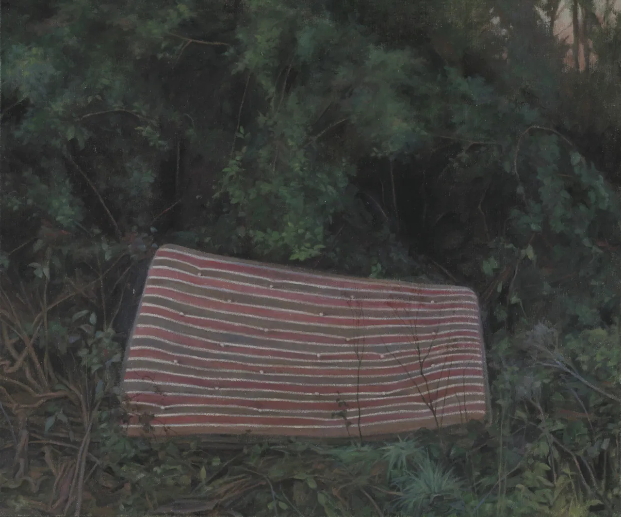George Shaw, The School of Love, 2015-2016, Enamel on canvas, 46 × 55 cm. Credit: © Courtesy: The Artist and Wilkinson Gallery, London