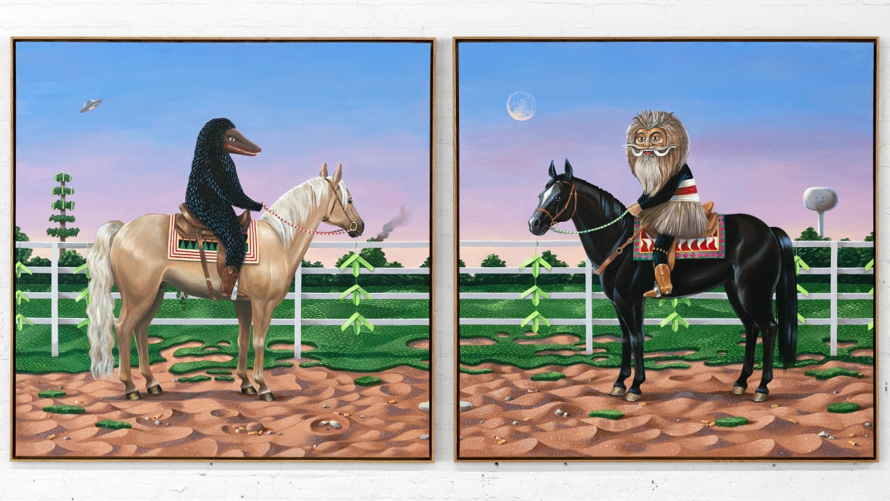 Riders, acrylic on canvas, 2019 © Shyama Golden