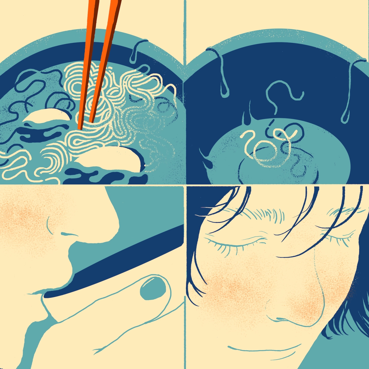 A Ramen Comic by Greta Samuel. Courtesy of the artist and Oskar Illustration