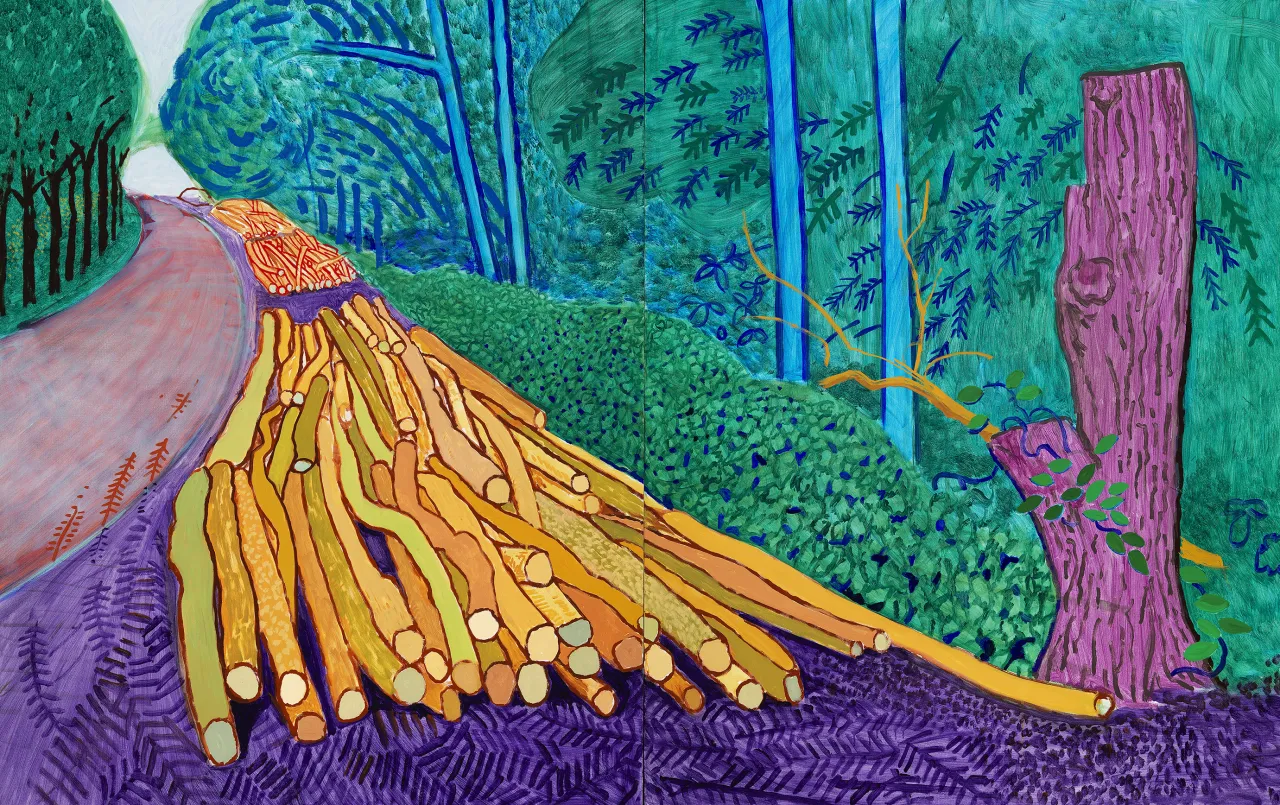 David Hockney: More Felled Trees on Woldgate (2008) © David Hockney, Photo Credit: Richard Schmidt.