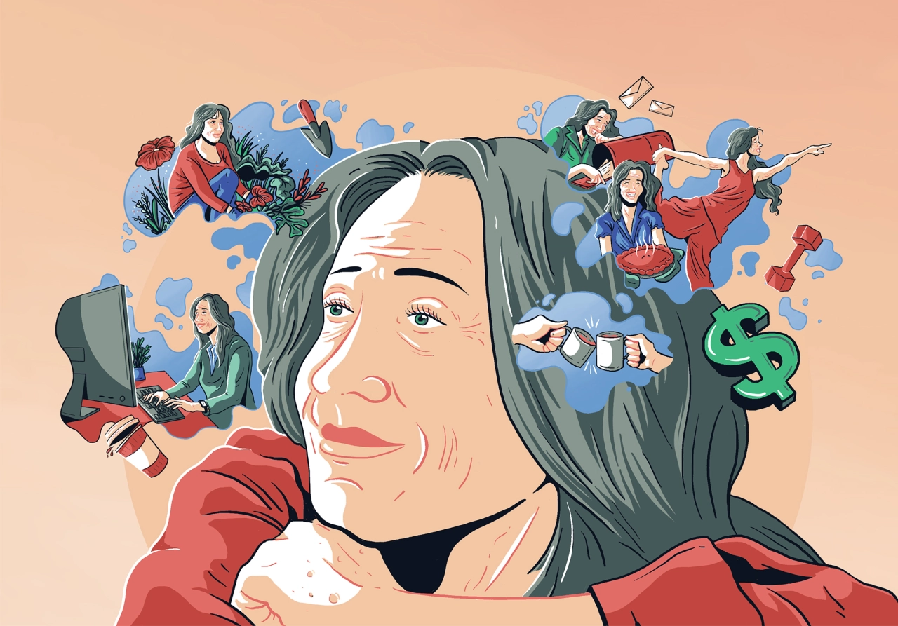 Retirement illustration for Barron's magazine © Luke Brookes