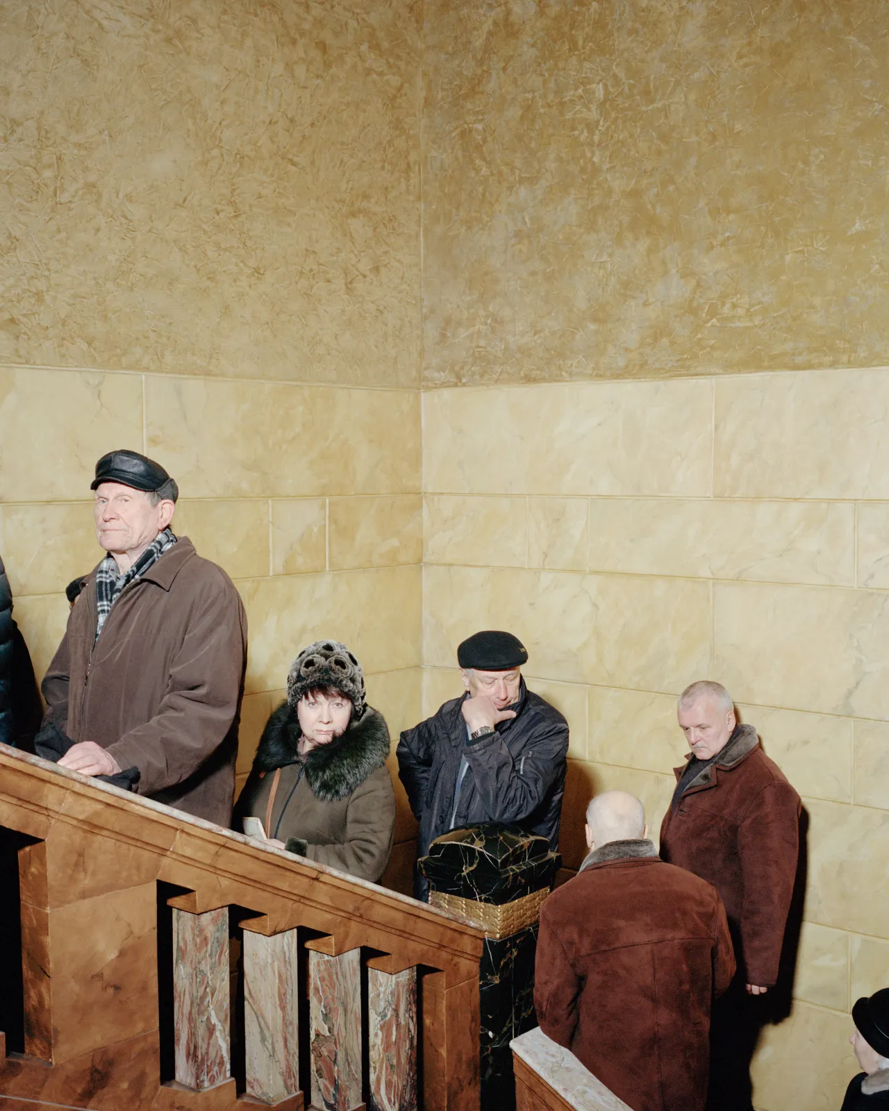 Russian citizens waiting to vote at Russian Consulate in Riga during March 18th Presidential Election, Riga, Latvia, 2018 © Miguel Proença