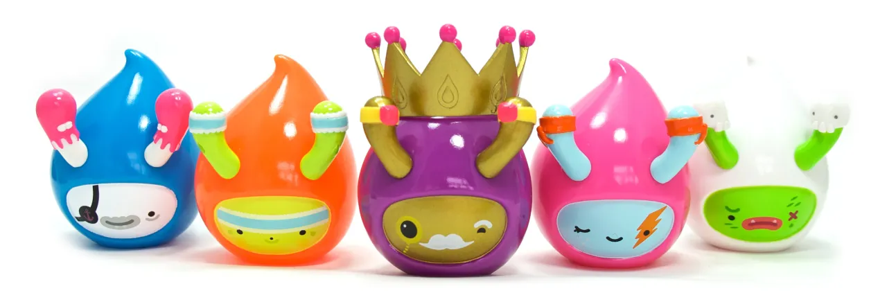 Vinyl toy characters called ‘Droplets’