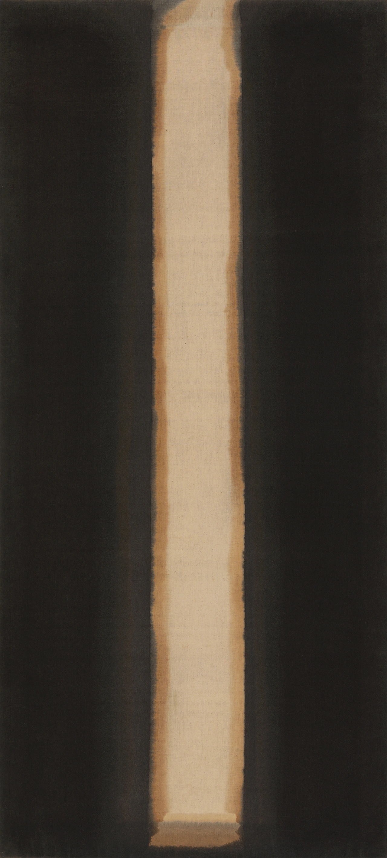 Yun Hyong-keun Umber-Blue '77-25 1977 Oil on linen 220.5 x 100 cm © Yun Seong-ryeol. Courtesy of PKM Gallery.