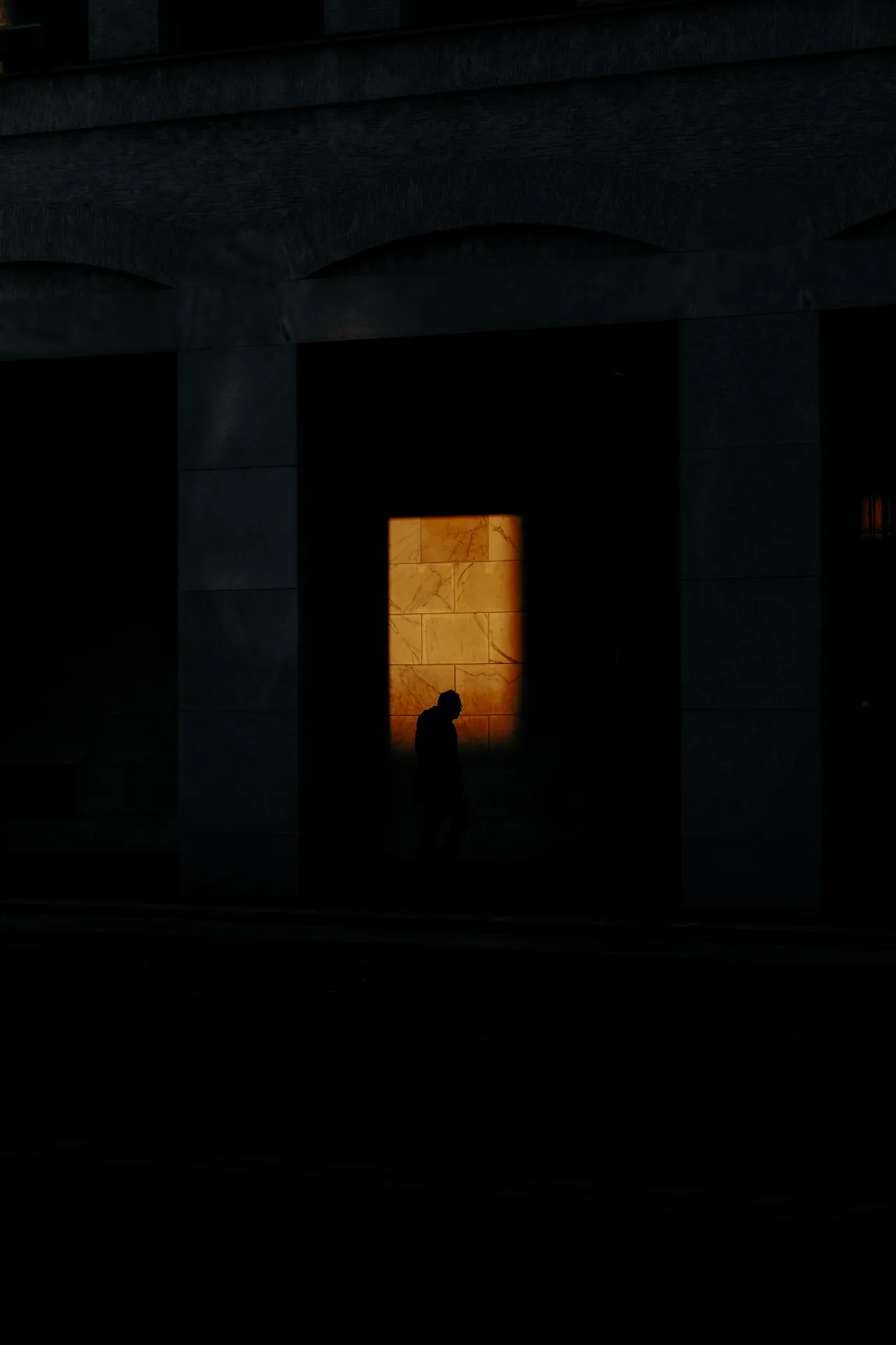 [Sad Silhouette Of A Person Outside A Building At Night](https://www.stills.com/images/sad-silhouette-of-a-person-outside-a-building-at-night/38070) by Geanluca Mortarotti.