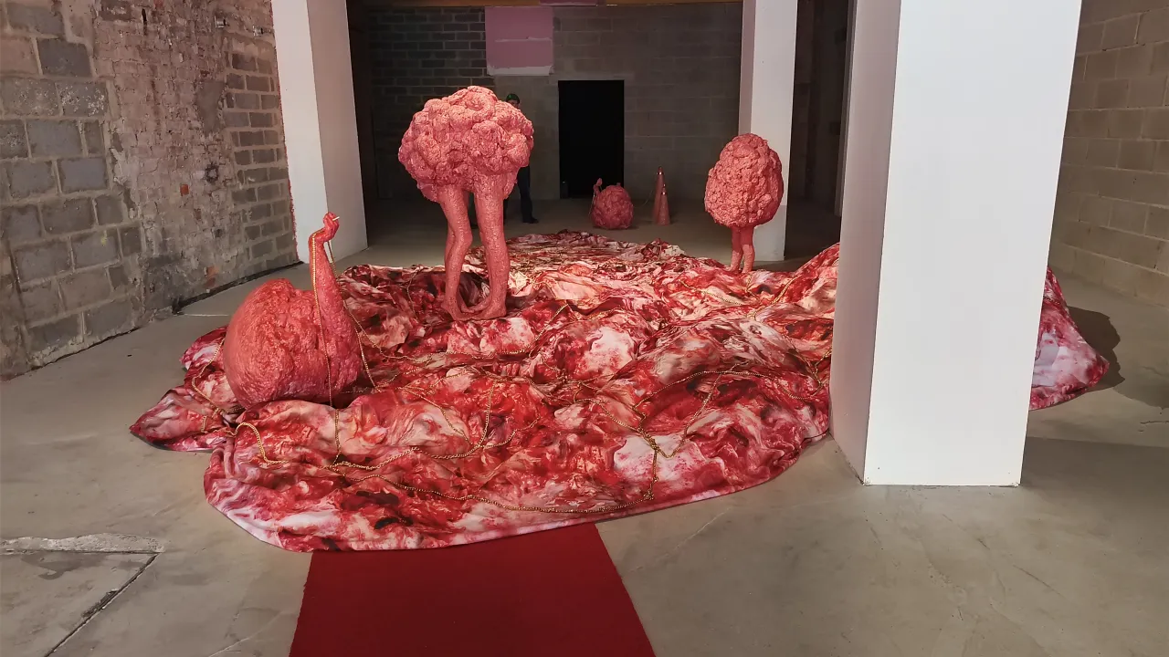 Andrea Hasler’s Residual Echo explores the visceral tensions between attraction and repulsion, intimacy and exposure