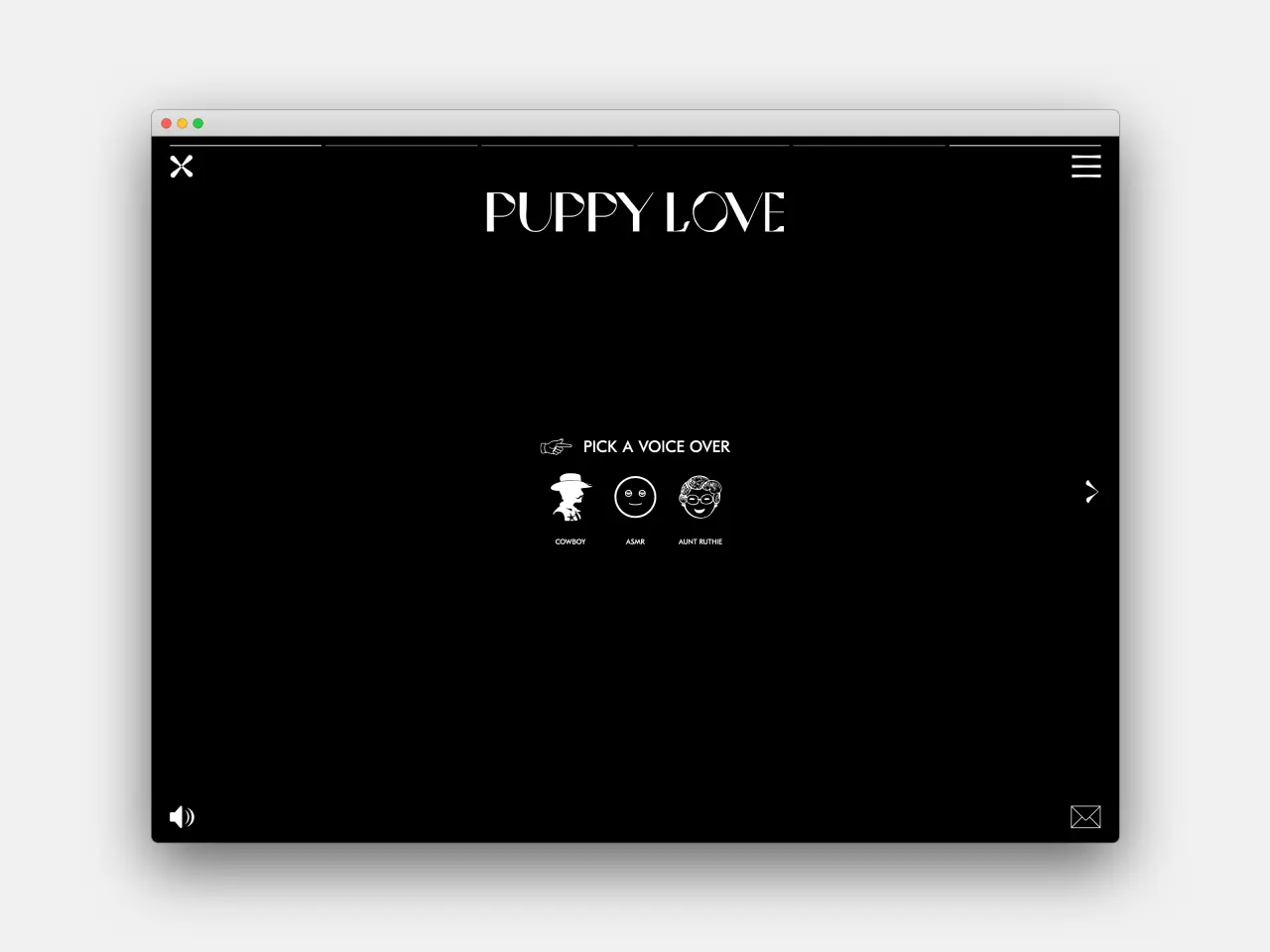 PuppyLove, demonstrating the 'Interactive design pushed to its limits' trend