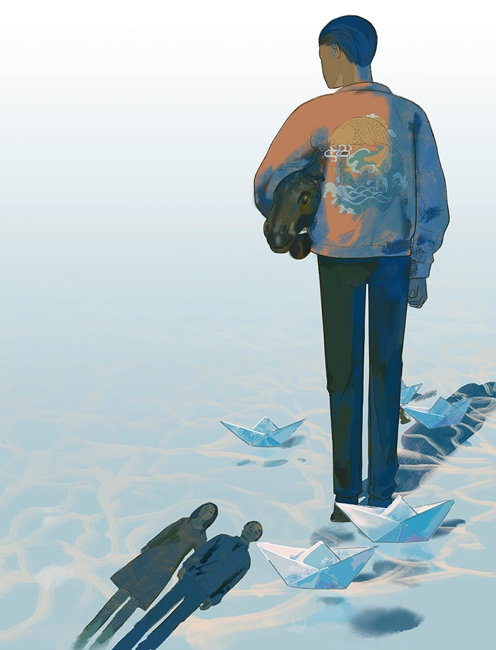 Heather's editorial illustration for the Boston Globe uses imagery to striking effect