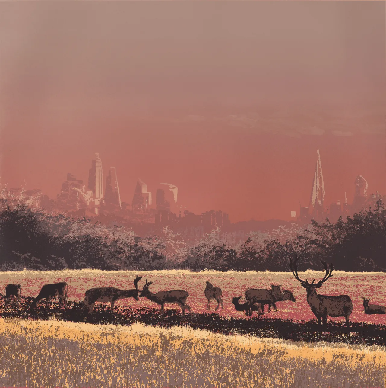 Richmond Park, Dawn Deer II – Emma Reynolds