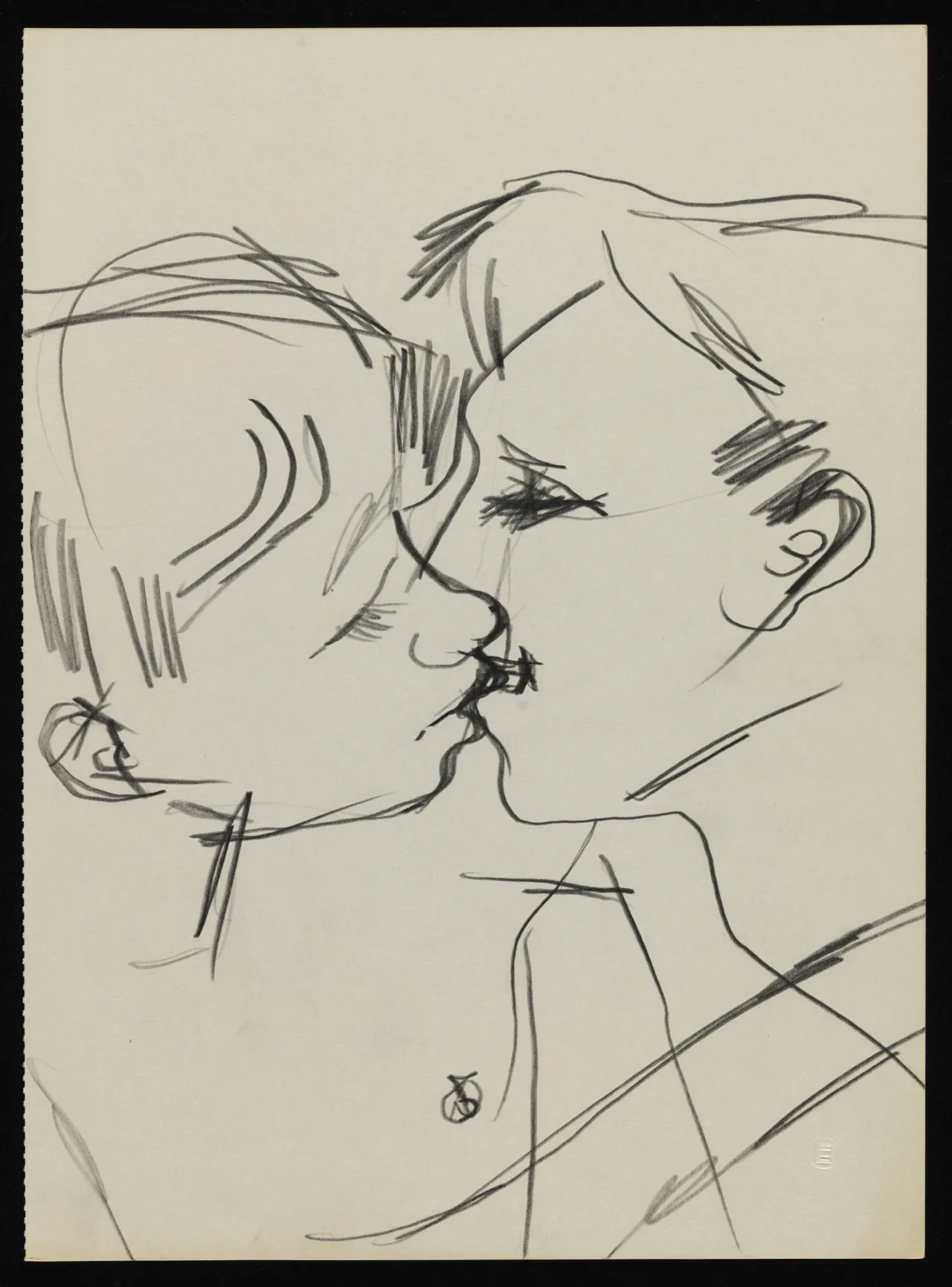 Keith Vaughan   Drawing of two men kissing   1958–73   Tate Archive   © DACS, The Estate of Keith Vaughan